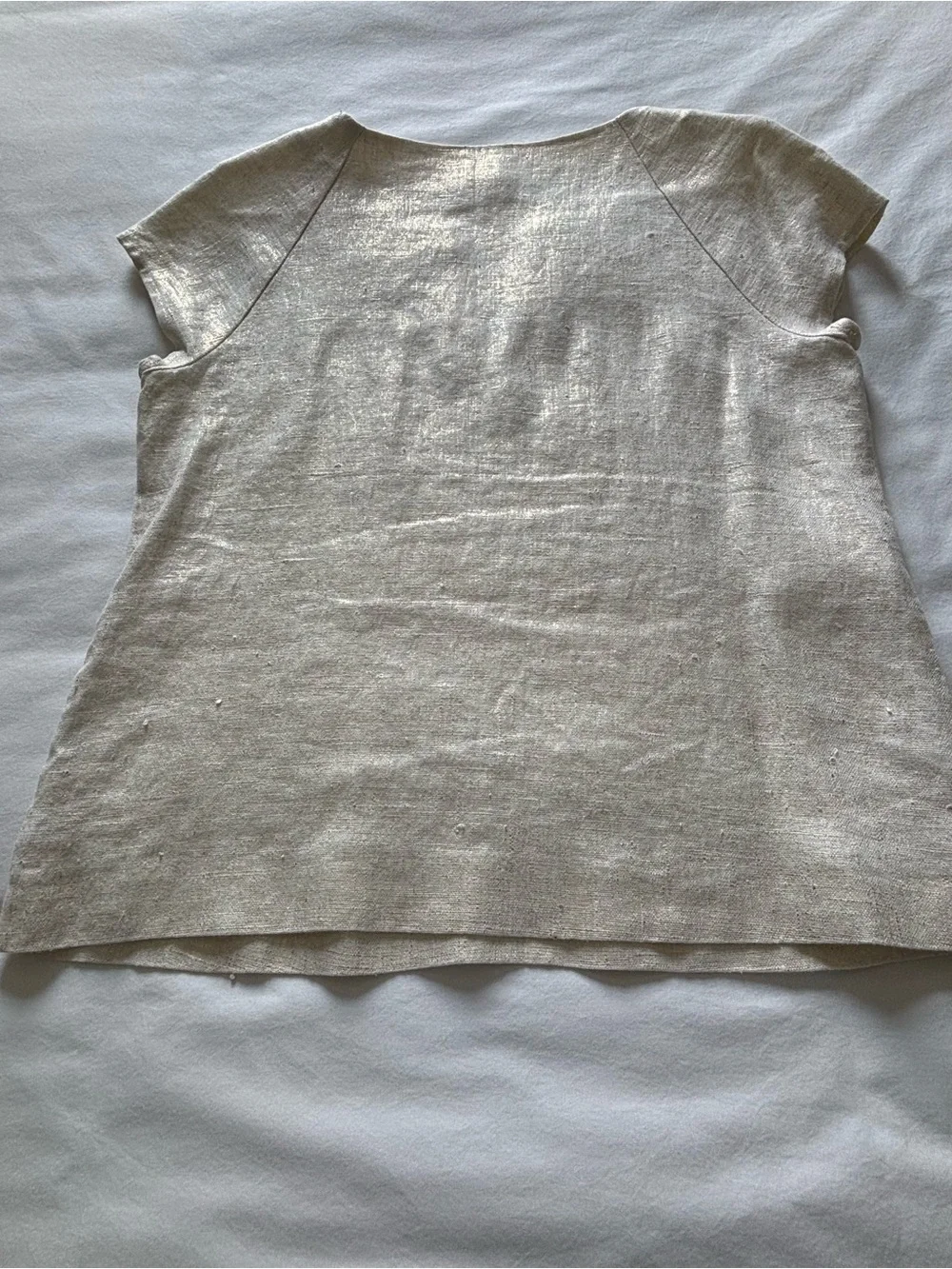 EUC! J.Crew Metallic Linen Top With Pockets